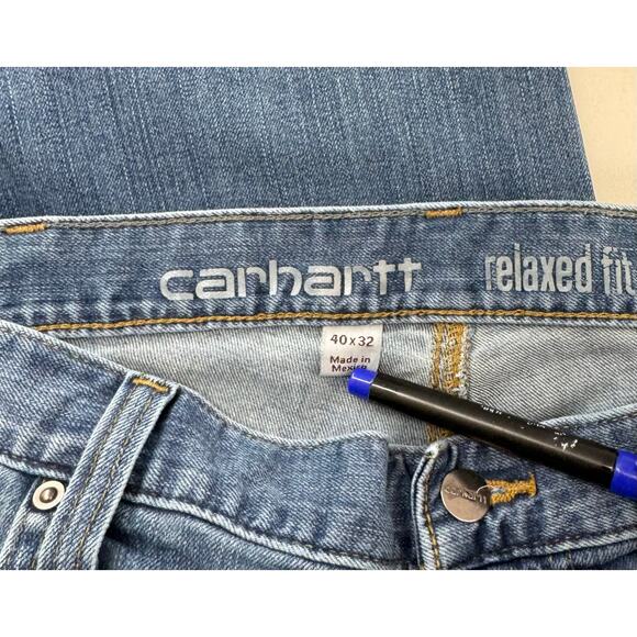 Carhartt Mens Size 40x32 Denim Relaxed Fit Classic Jeans - Picture 5 of 7